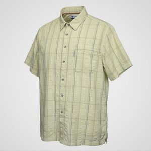 Columbia Sportswear Men's L Yellow/Green Plaid Short Sleeve Button-Down Shirt